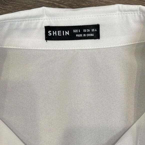 Womens Basic White Button Down Dress Shirt. - Size Small - Picture 5 of 8